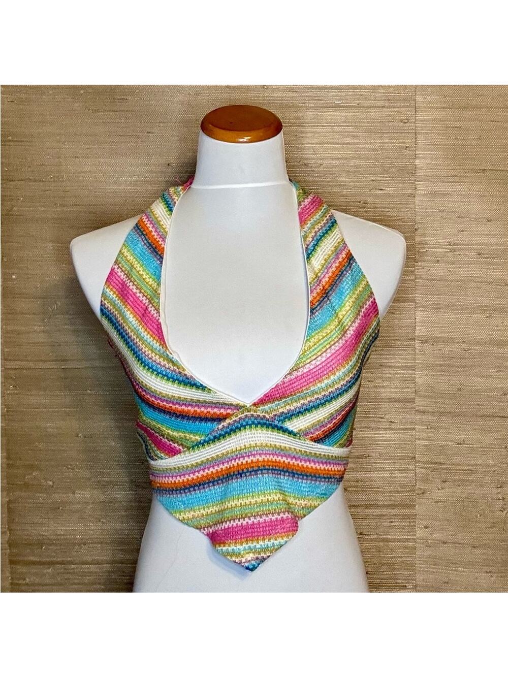 Kendall & Kylie Multicolor Knit halter Top M